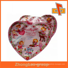 Aluminum foil heart shaped plastic bags with printing for candy or snacks package